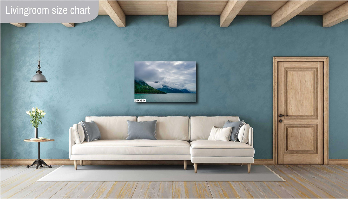 Alaska Wall Art - Large Nature Poster - Inside Passage Cruise Decor for Living Room & Lodge