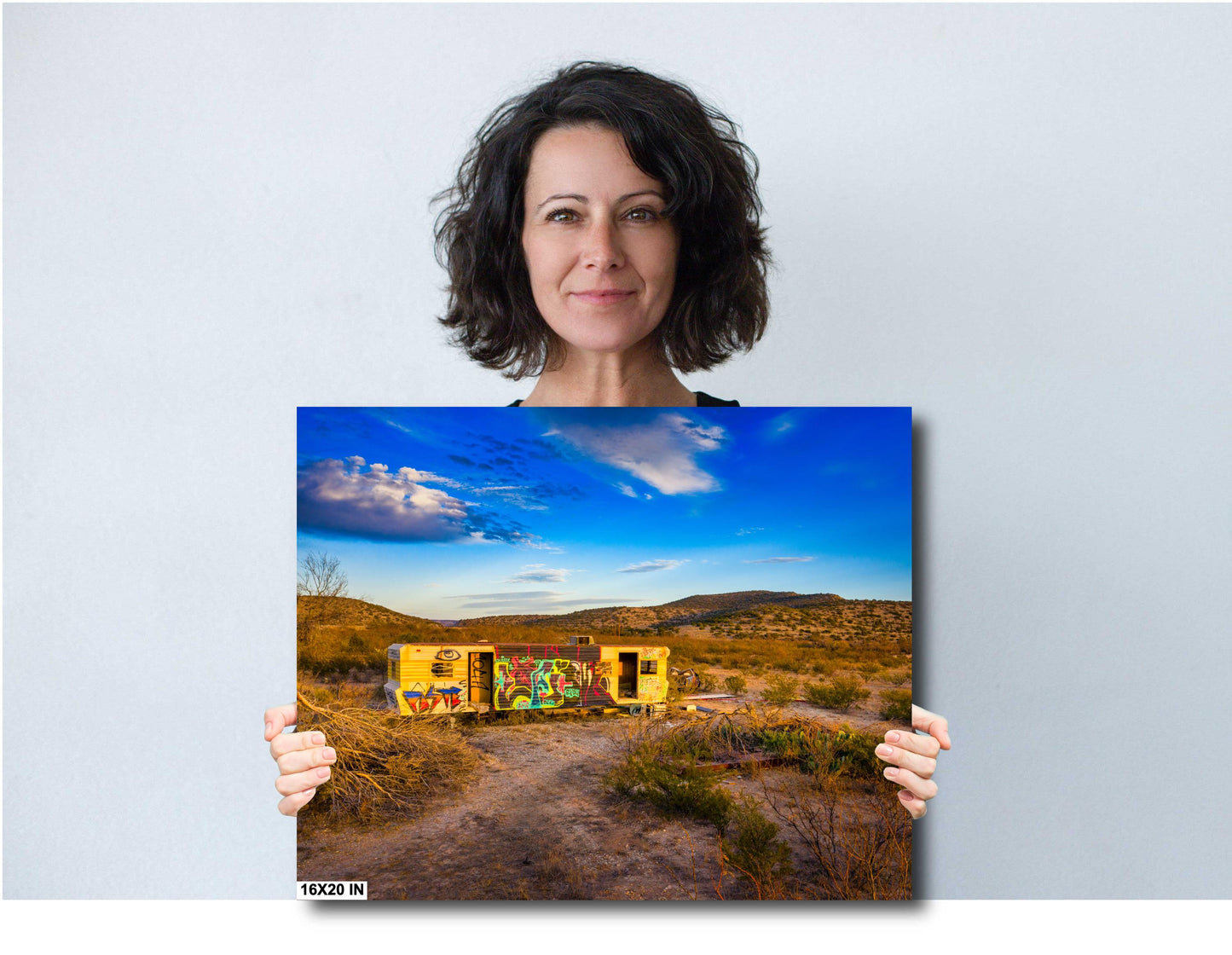 Texas Wall Art - Abandoned Trailer Wall Art Print: Unique Southwest Desert Decor on Photo Paper, Canvas, Acrylic & Metal