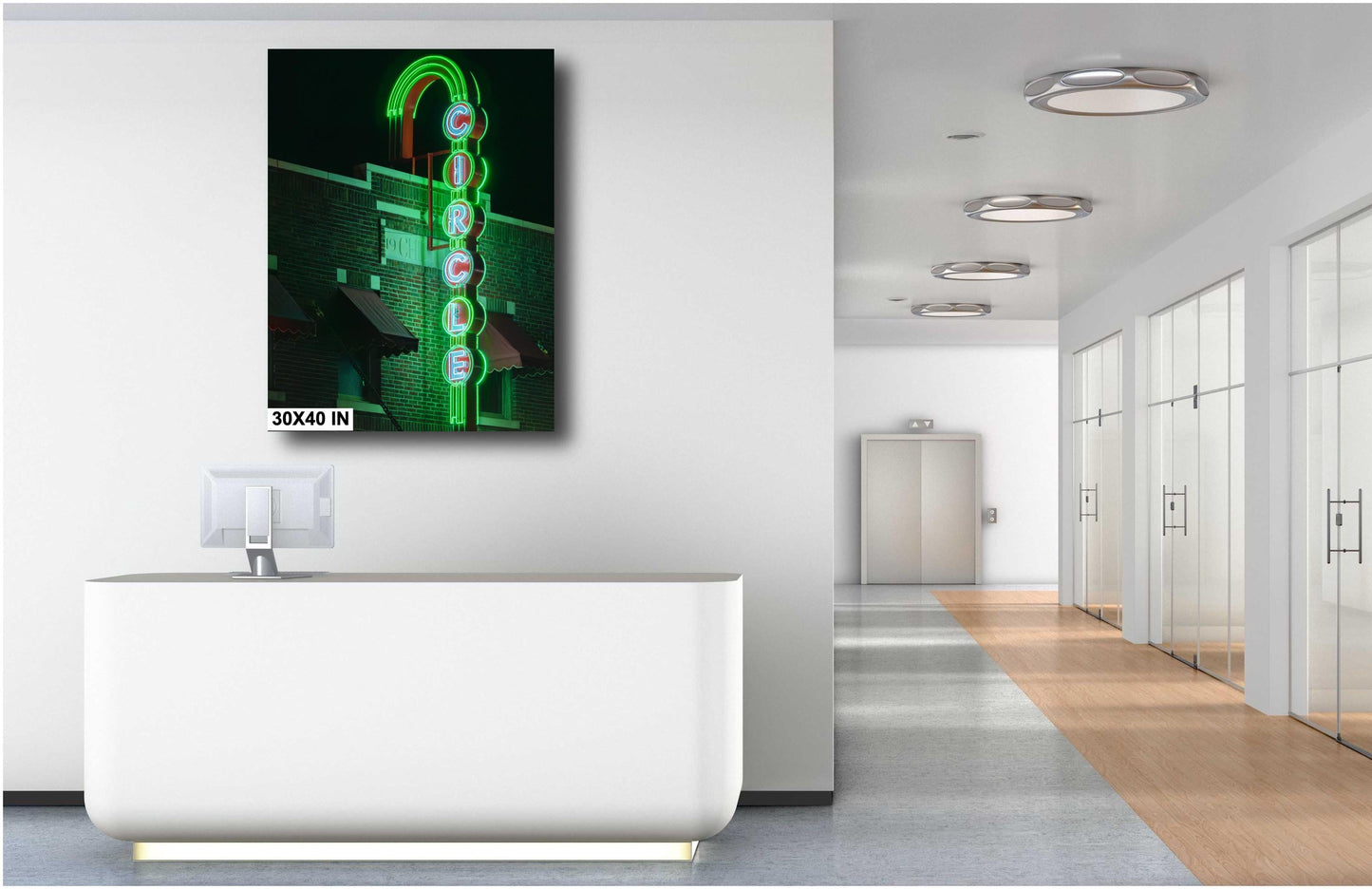 Tulsa Circle Theater Neon Sign | Route 66 Americana Wall Art | Oklahoma Photo Print Decor for Home