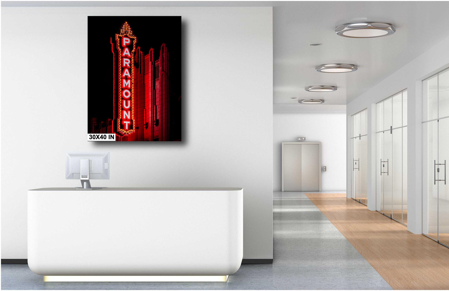 Movie Theater Wall Art - Paramount Theater Neon Sign | Historic 1932 Art Deco Cinema in Amarillo | Fine Photo Paper & Ready-to-Hang Canvas