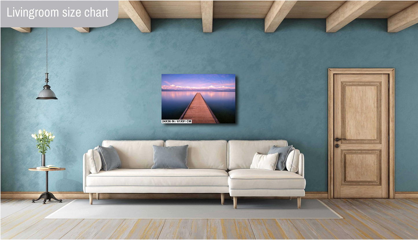 Lake Tahoe Serene Pier Decor - Sunset Fine Art Print on Photo Paper, Canvas & Metal - California Landscape Wall Decor