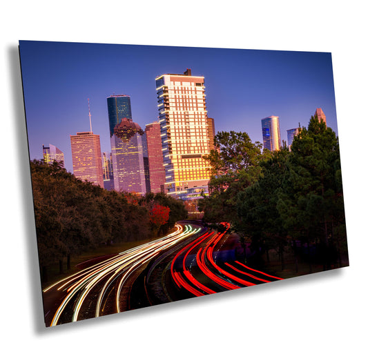 Houston Skyline Wall Art Photography - Premium Ready-to-Hang Canvas, Acrylic & Metal Prints, Memorial Drive View Décor