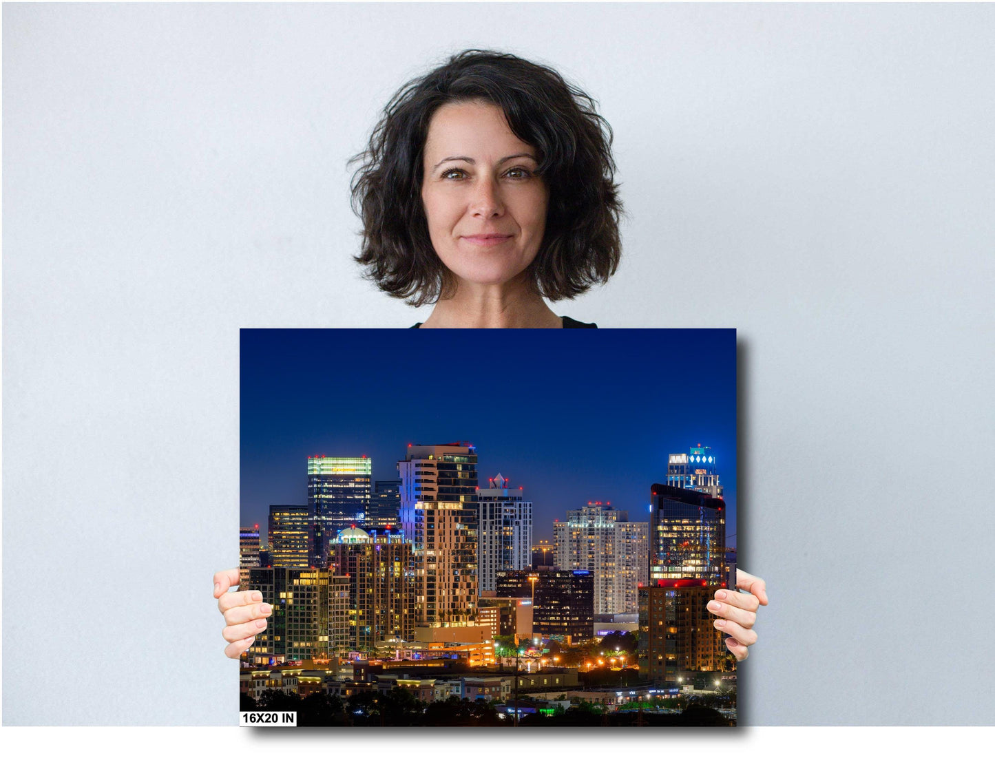 Houston Galleria Skyline Photography Print: Night Panoramic Cityscape Art on Premium Paper, Canvas, Acrylic & Metal Options