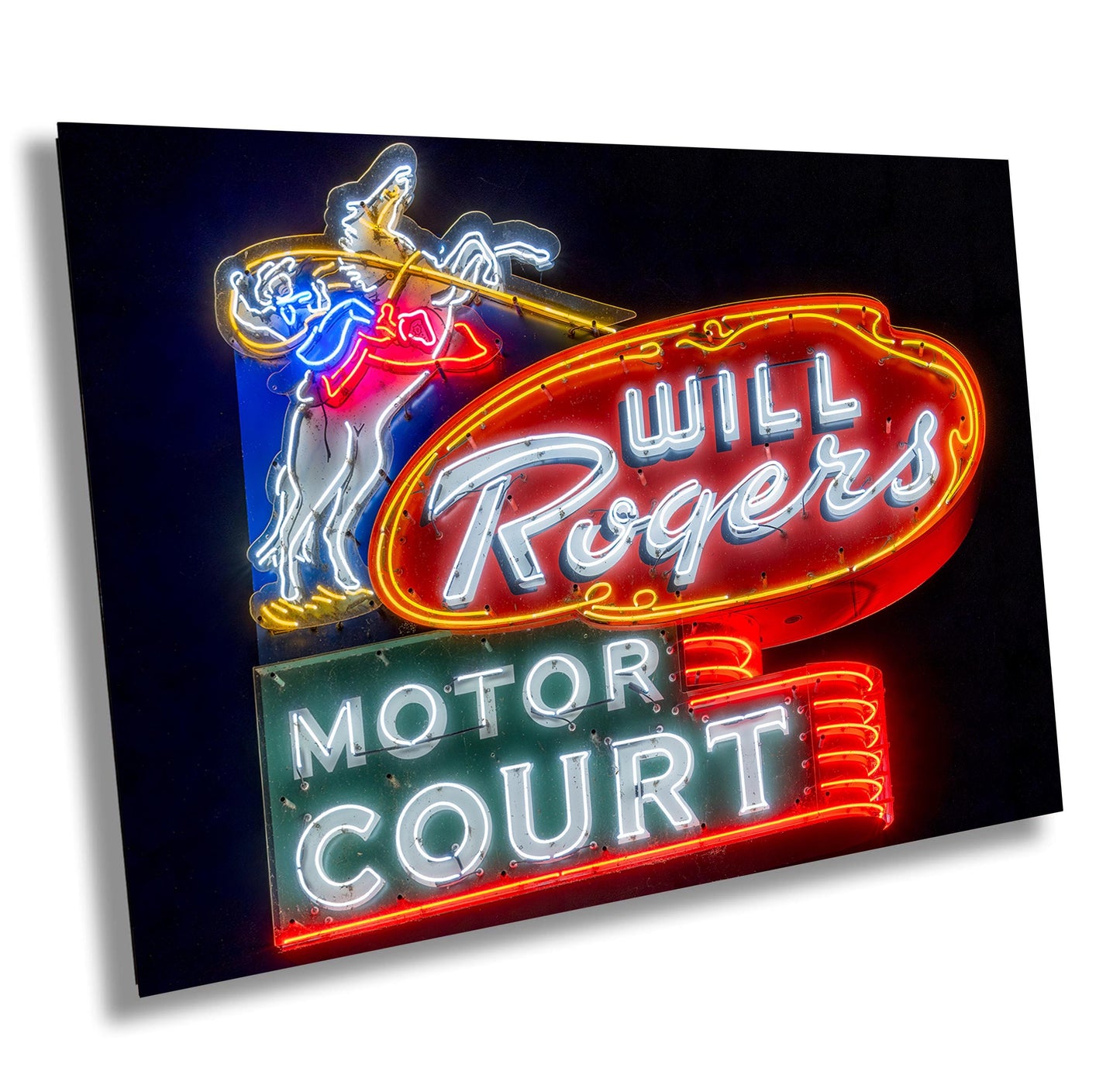 Route 66 Tulsa Neon Sign Photo - Will Rogers Motor Court Print on Premium Paper, Canvas, Acrylic & Metal Decor