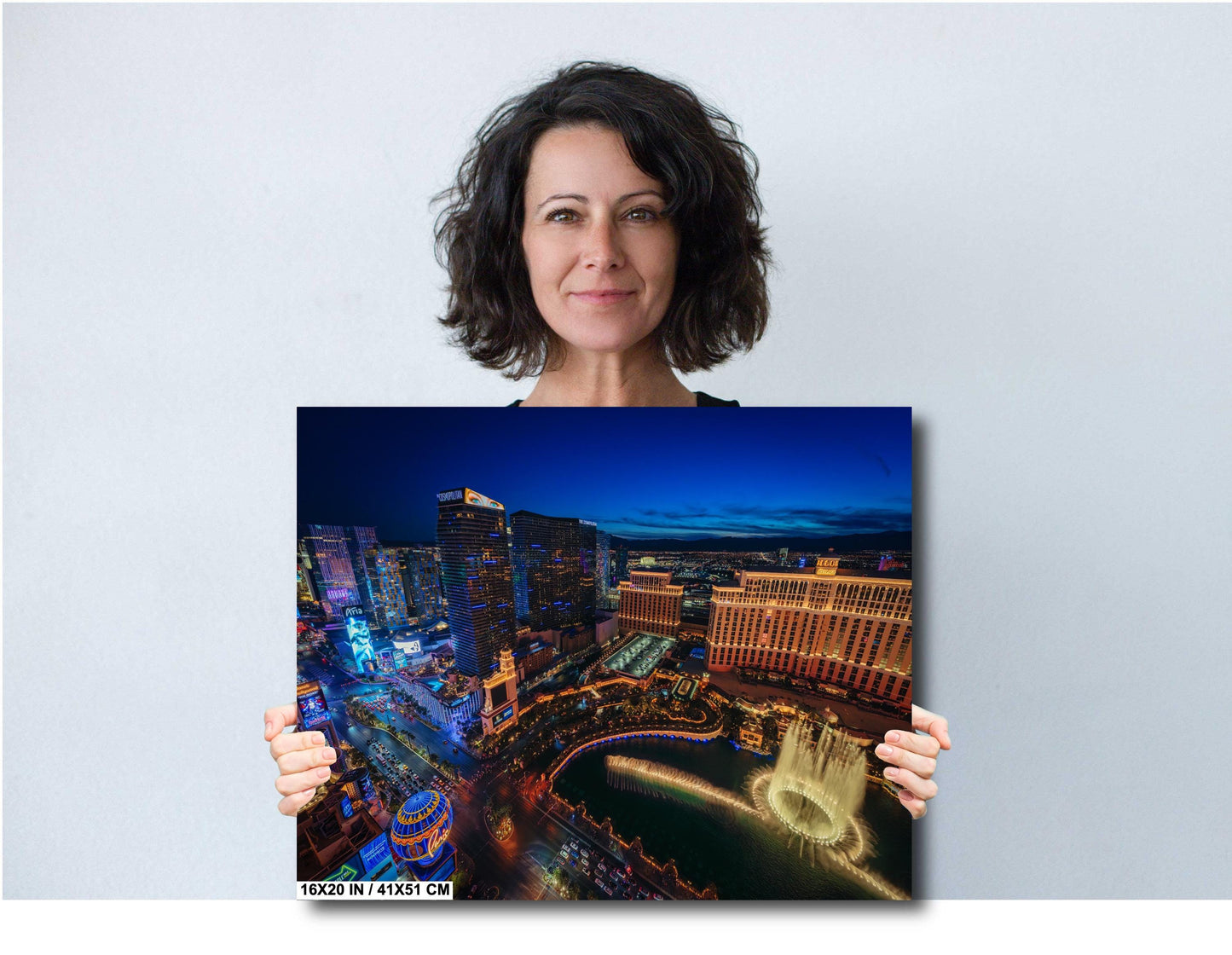 Las Vegas Skyline Print Wall Art: Aerial Photo of The Strip on Premium Paper, Canvas, Acrylic & Metal - Ready to Hang Decor