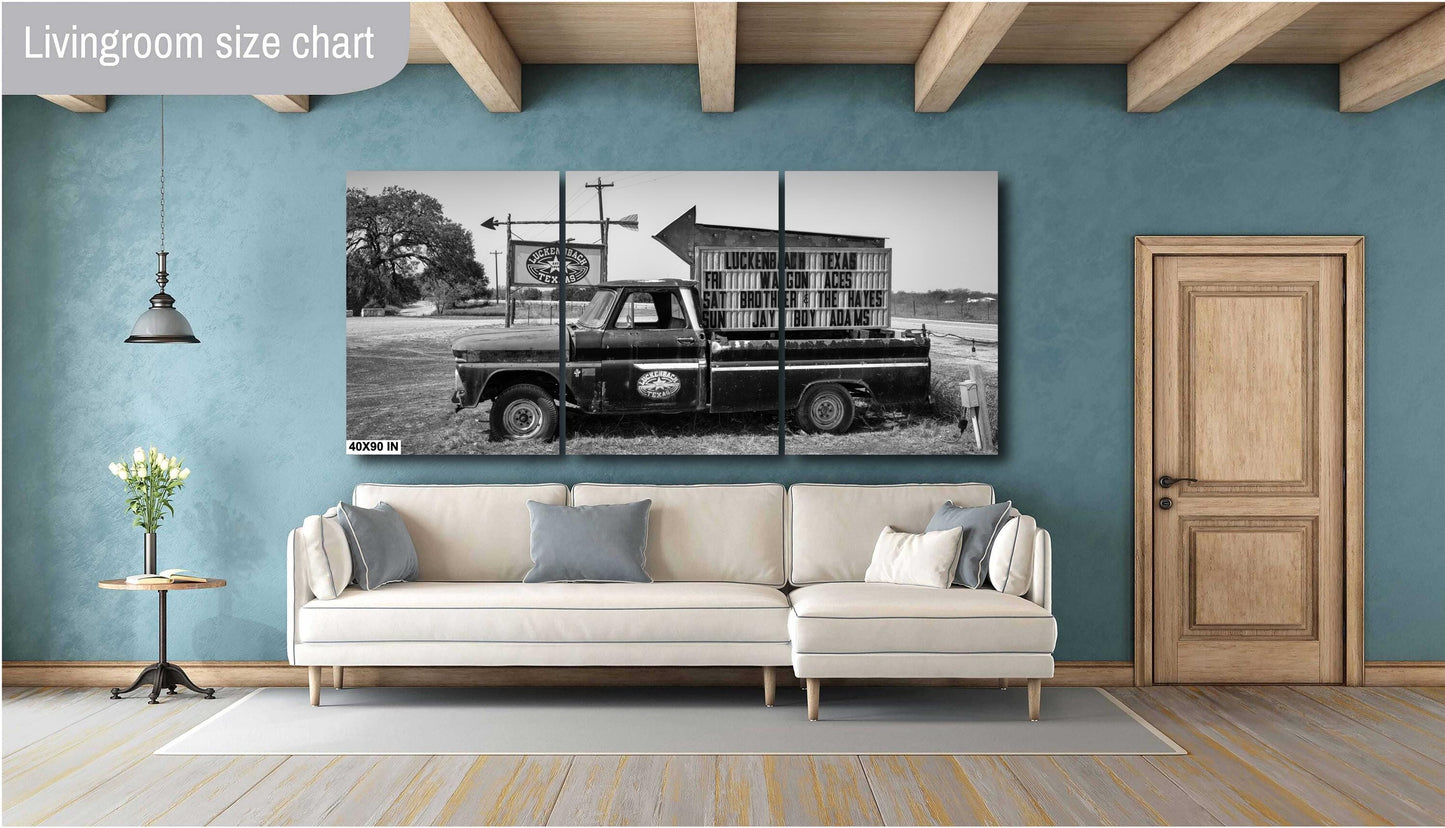 Luckenbach Texas Pickup and Sign Art Print - Outlaw Country Photography on Premium Paper, Canvas, Acrylic & Metal Options