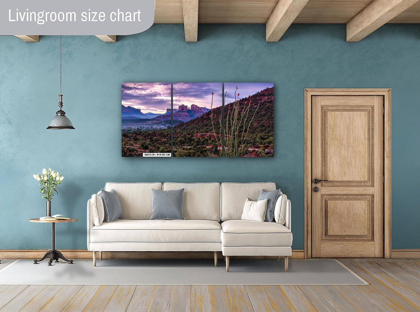 Sedona Print - Cathedral Rock Sunrise Ocotillo, Southwest Home Decor Photography on Premium Photo Paper, Canvas, Acrylic, or Metal Art