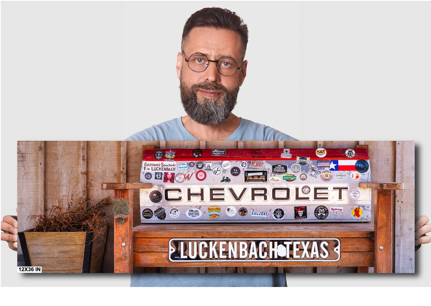 Luckenbach Texas Bench Fine Art Print on Premium Photo Paper or Ready-to-Hang Canvas & Metal Décor