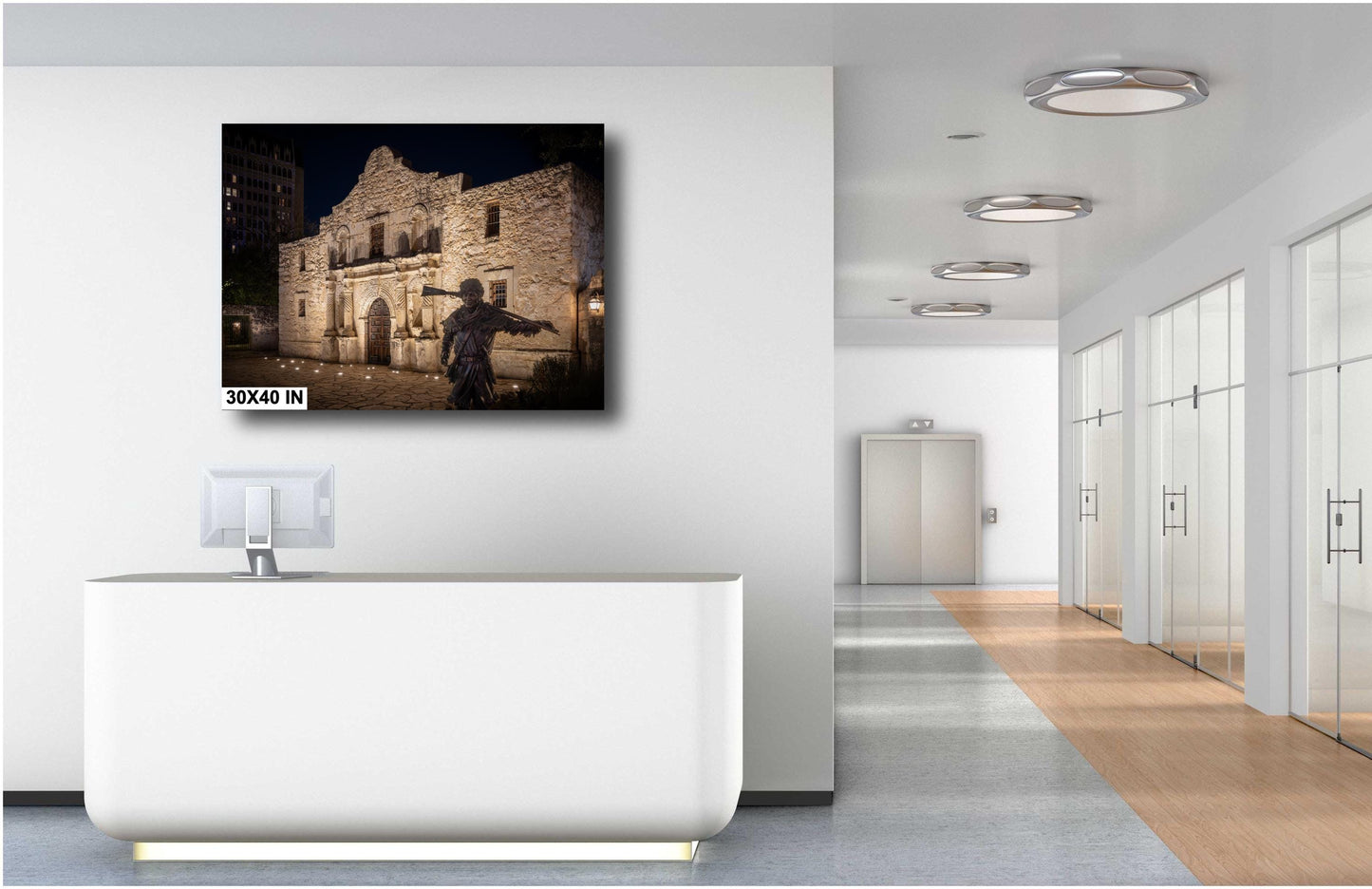 San Antonio Art - Alamo Fine Art Print: Davy Crockett Statue Texas History on Premium Photo Paper, Ready to Hang Canvas, Acrylic & Metal