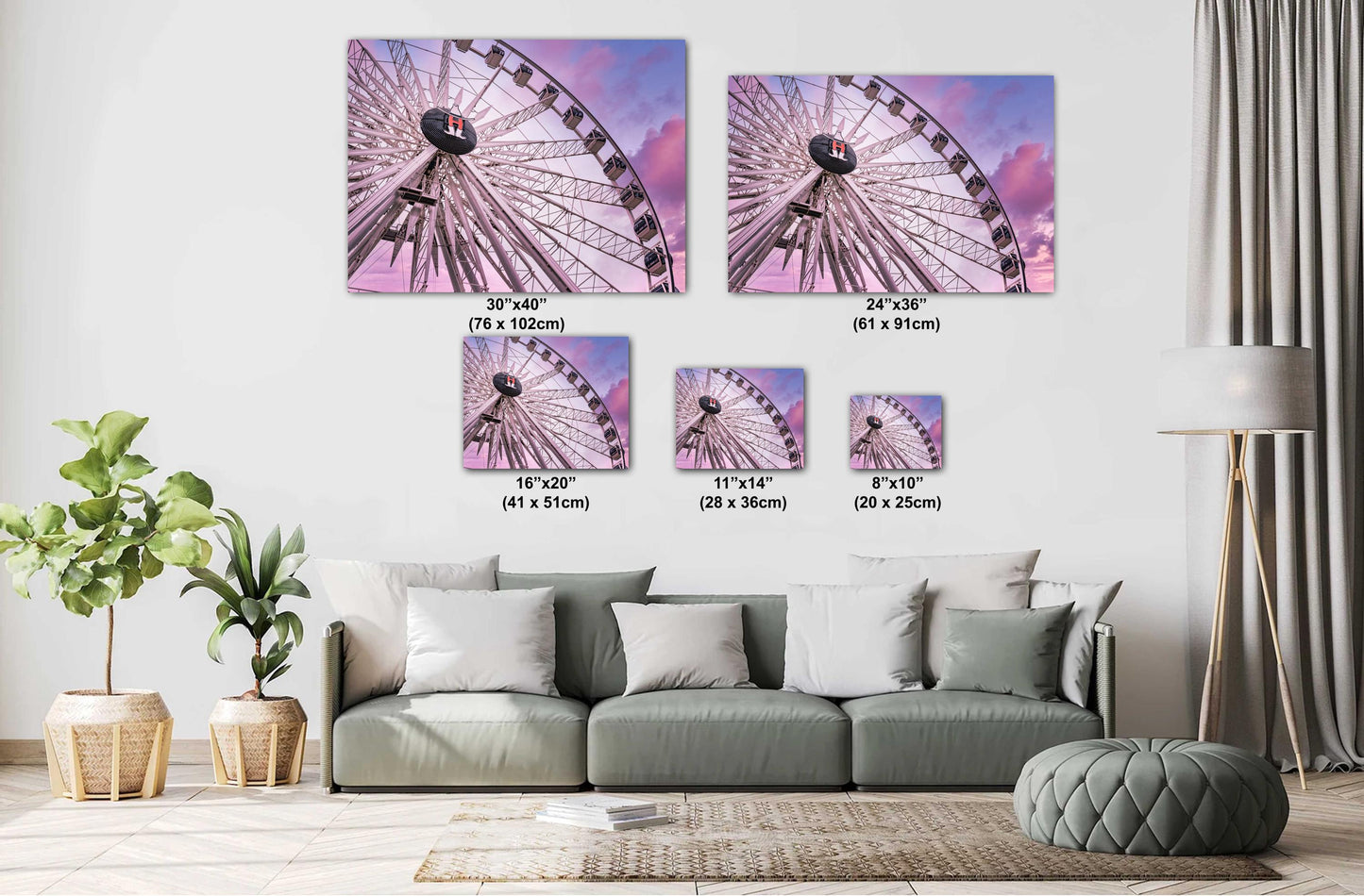 Houston Ferris Wheel Sunset Photography | Large Fine Art Print, Texas Rodeo Carnival Wall Decor for Home & Office