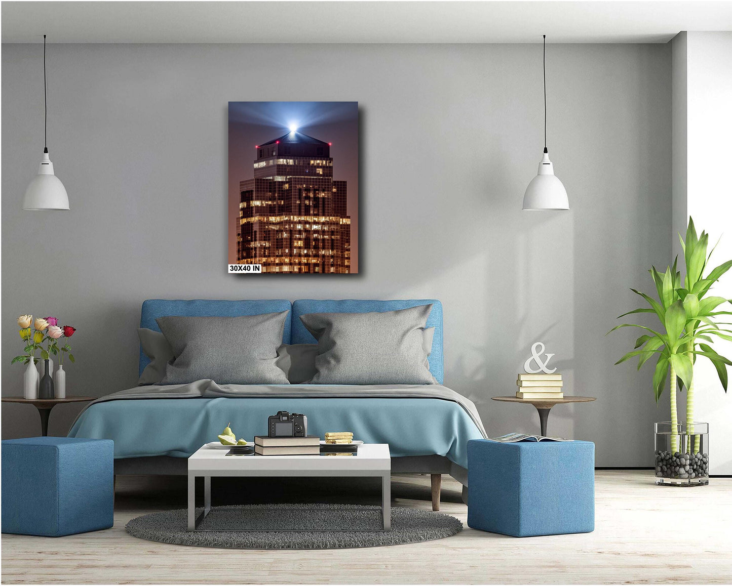 Houston Skyline at Night: Cityscape Print with Galleria, Downtown & Williams Tower Architecture