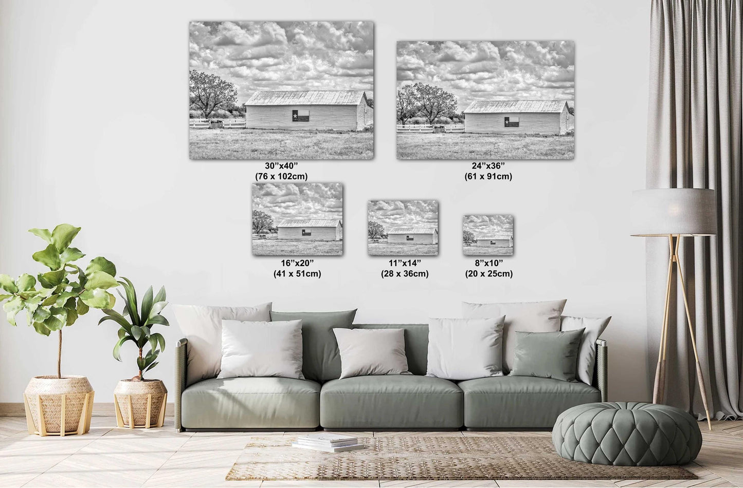Texas Wall Art Print - Black & White Texas Flag Barn Photo: Rustic Farmhouse Wall Art for Cowboy Home Decor (Multiple Formats)