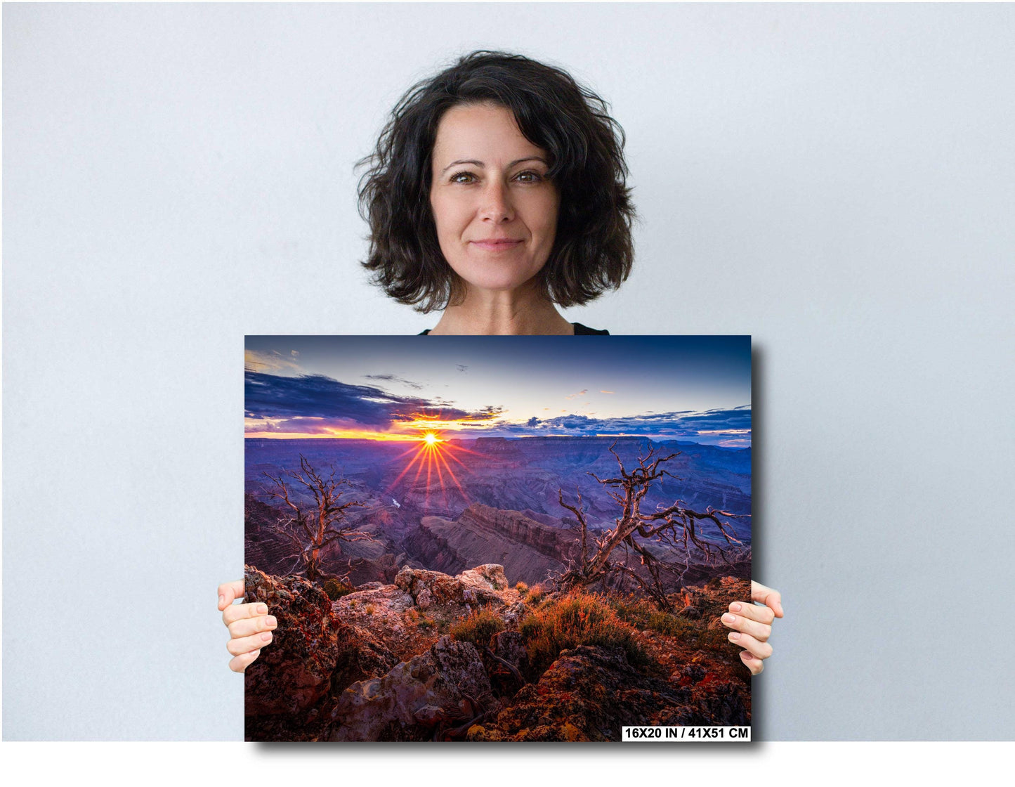 Grand Canyon Wall Art - Fiery Arizona Sunset Photo on South Rim, Premium Paper, Canvas, Acrylic & Metal Options