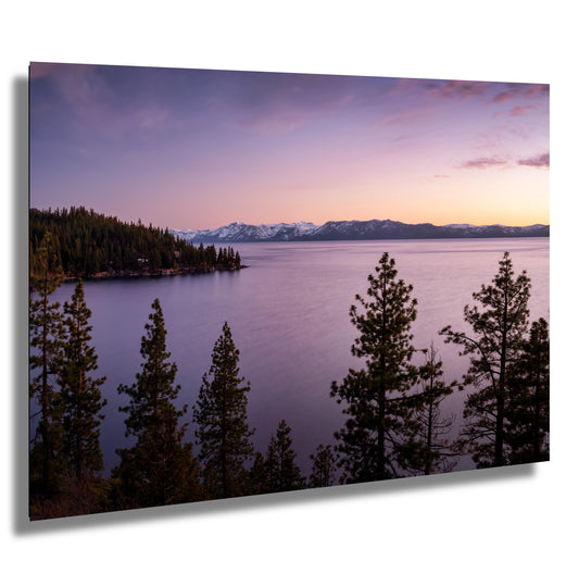 Lake Tahoe Sunset Wall Decor - Lake Wall Art Print on Premium Photo Paper, Canvas, Acrylic & Metal - Tahoe Nature Print
