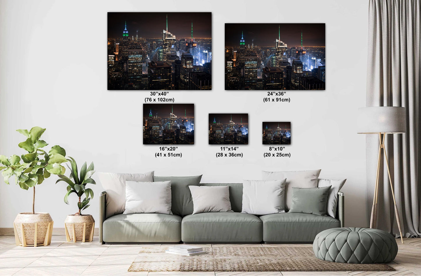 NYC Skyline Wall Art - Rockefeller Center Evening View Photography Print on Paper, Canvas, Acrylic, & Metal