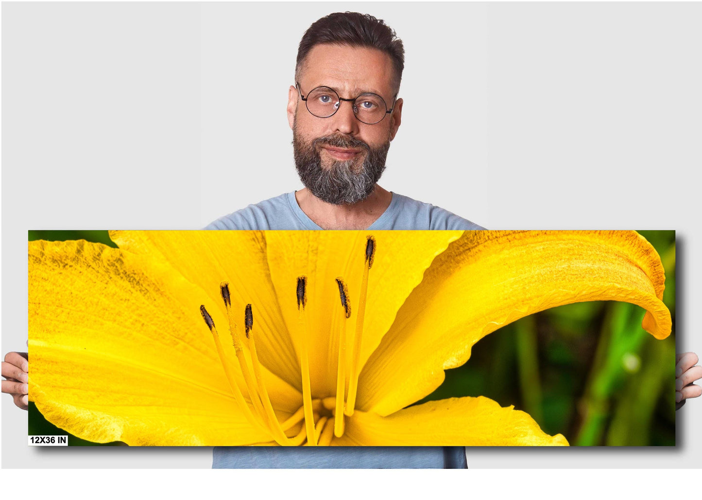 Vibrant Yellow Day Lily Art Print: Petal Detail Close-Up Photo on Canvas, Metal & Fine Paper
