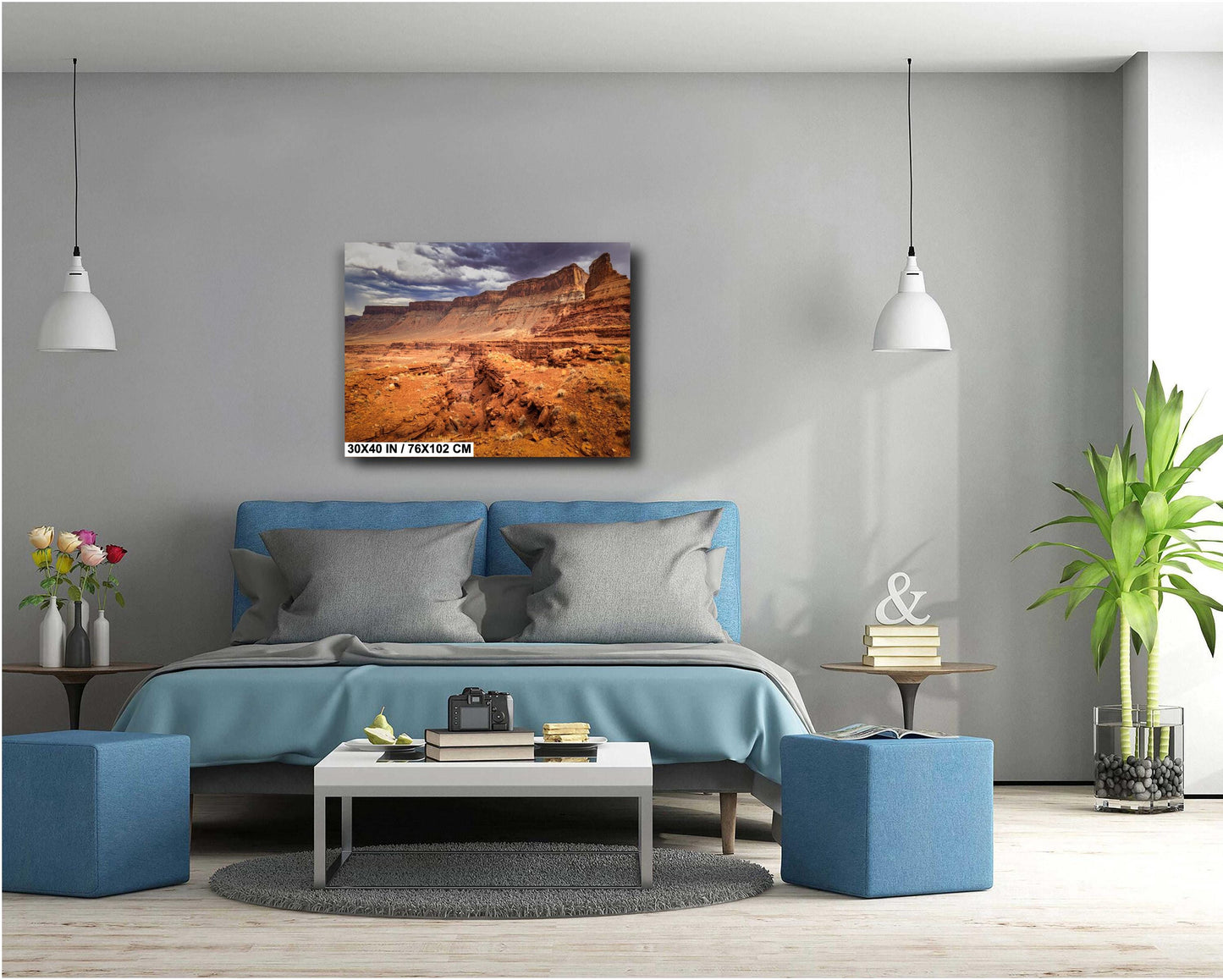 Photograph of Moab Red Rock Canyon Landscape | Utah Desert Wall Art Print | Premium Photo Paper, Canvas, Acrylic, Metal