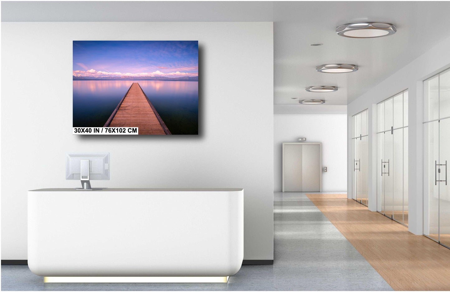Lake Tahoe Serene Pier Decor - Sunset Fine Art Print on Photo Paper, Canvas & Metal - California Landscape Wall Decor
