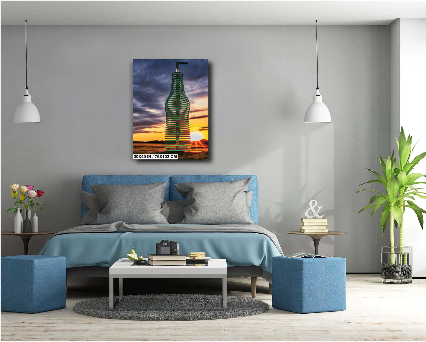 Pops 66 Soda Ranch Wall Art - Americana Route 66 Print, Coke Bottle, Oklahoma Sunset Art on Paper, Canvas & Metal
