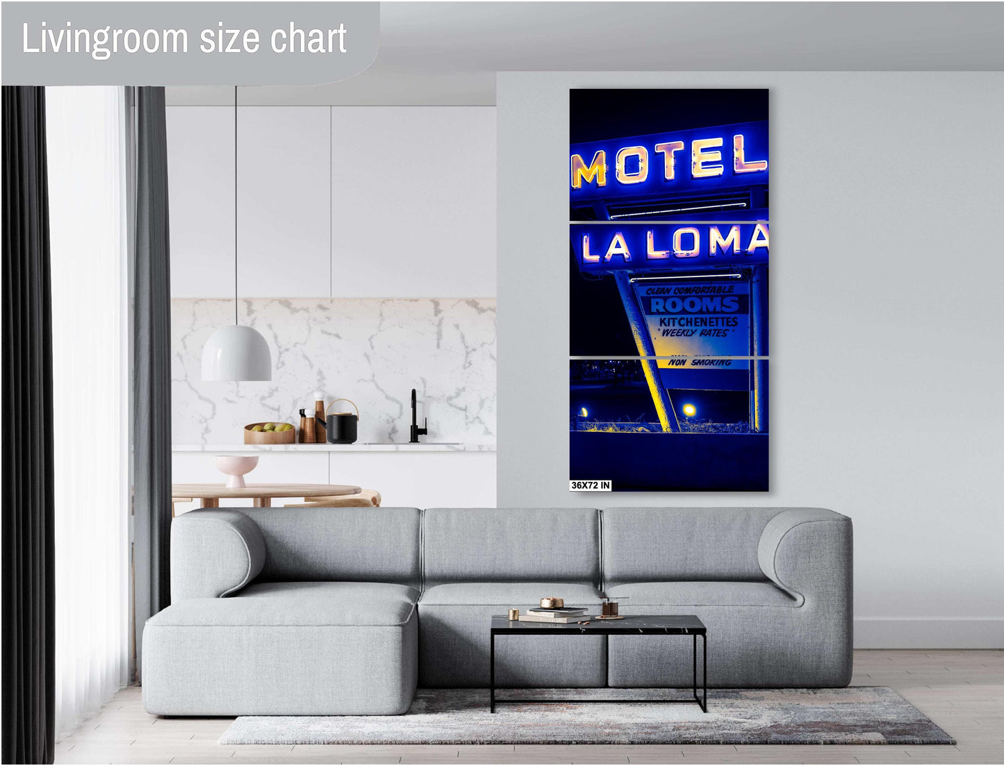 Motel Neon Sign Photograph | La Loma on Route 66 | Santa Rosa NM Photo Print on Paper, Canvas, Acrylic or Metal