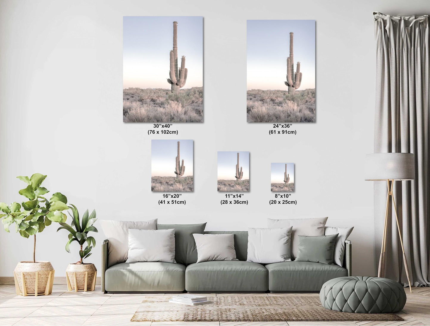 Cactus Wall Prints - Arizona Desert Landscape Print: Saguaro Cactus Wall Art, Boho Southwestern Decor for Home, Nature Photography Decor