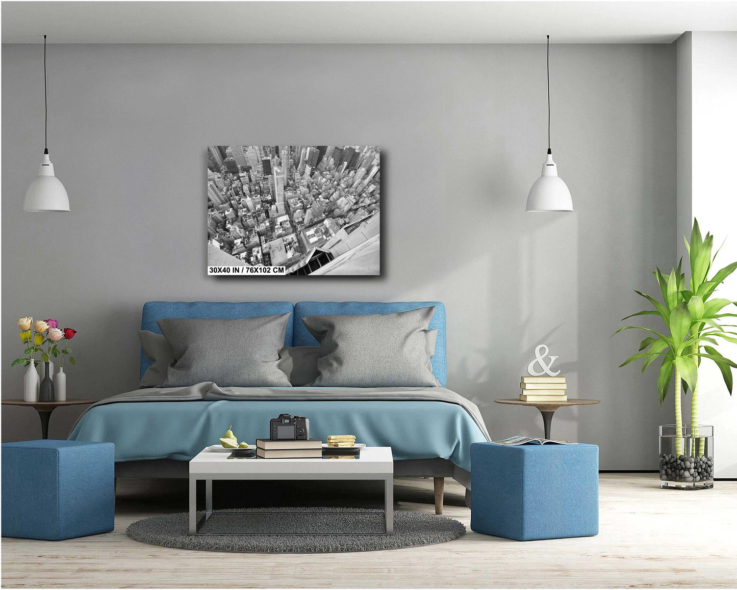 Empire State Building Ledge View: Urban NYC Skyline Photography Print for Stylish Home Decor & Wall Art