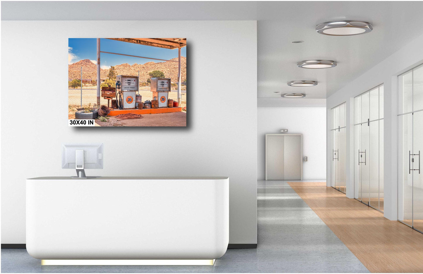 Valentine Arizona Route 66 Union 76 Station: AZ Desert Landscape Photography, Americana Wall Art for Man Cave