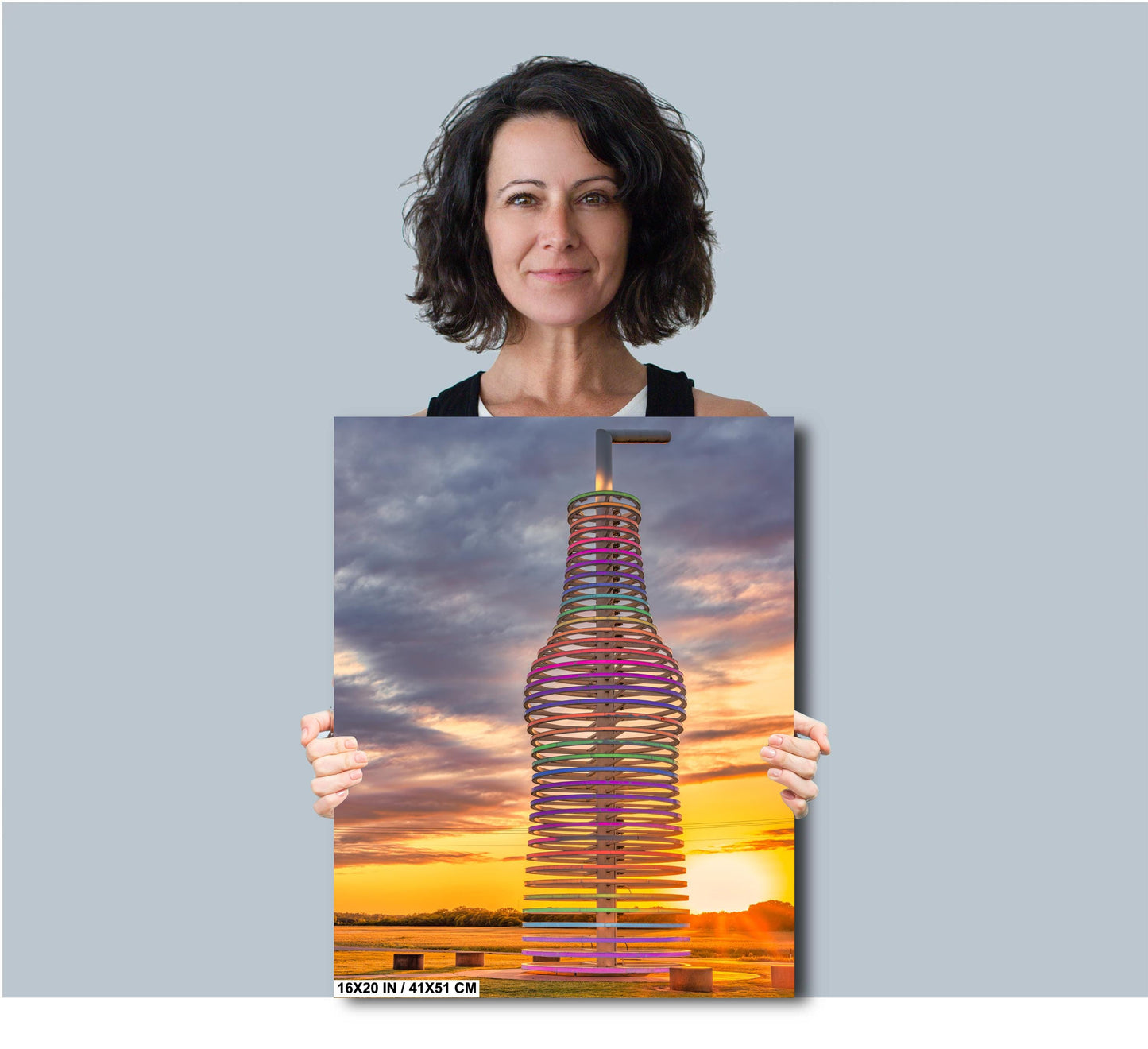 Route 66 Wall Art: Pops 66 Soda Ranch Colorful Oklahoma Sunset Canvas or Premium Photo Paper Print