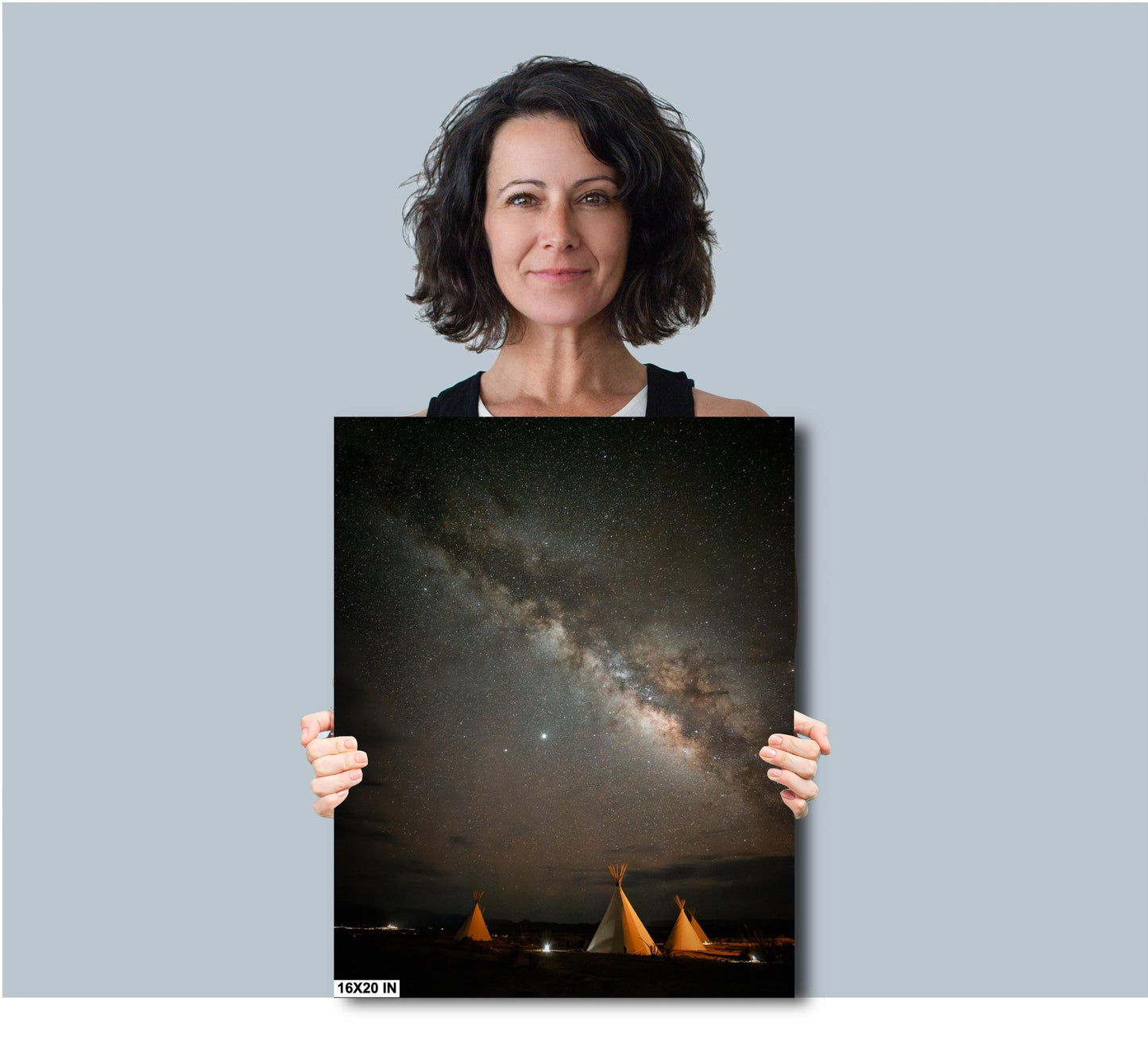 Milky Way Stars over Terlingua Teepee Art Print | Big Bend Texas Night Sky Constellation Decor
