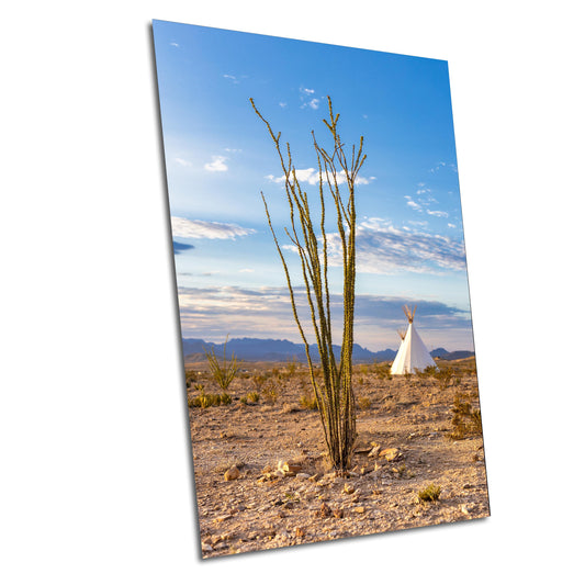 Terlingua Texas Ocotillo Tipi Print - Desert Landscape Photography Wall Art for Southwestern Home Decor