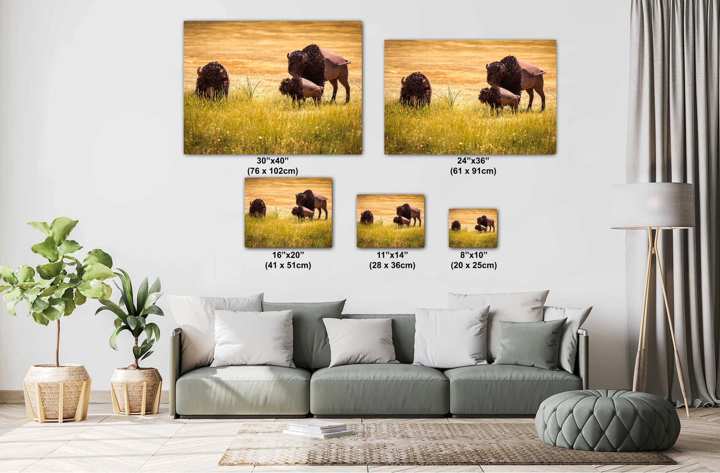 Sculpture of Route 66 Metal Bison | Fine Art Landscape Photography Print | American Wildlife Wall Decor