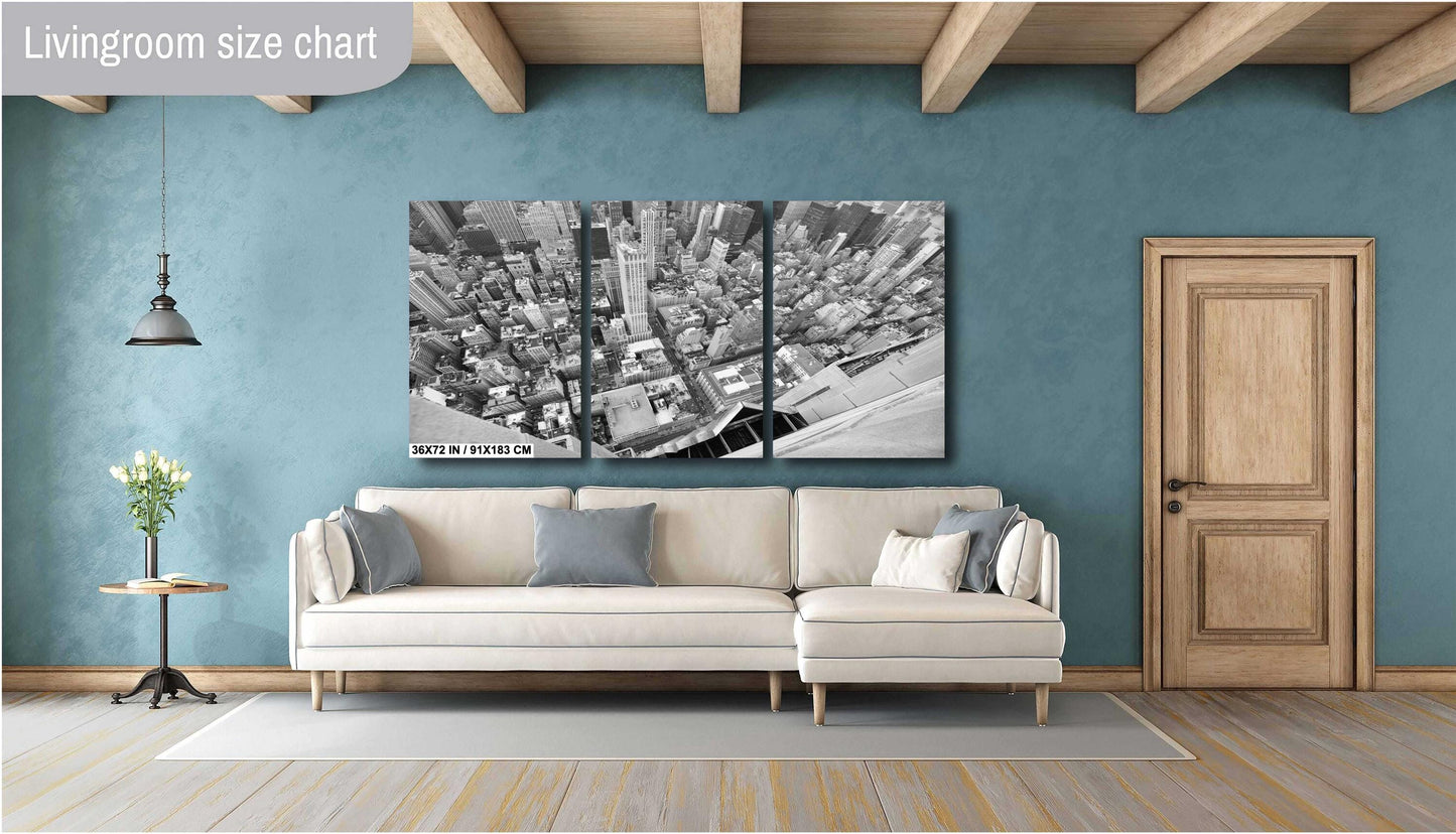 Empire State Building Ledge View: Urban NYC Skyline Photography Print for Stylish Home Decor & Wall Art