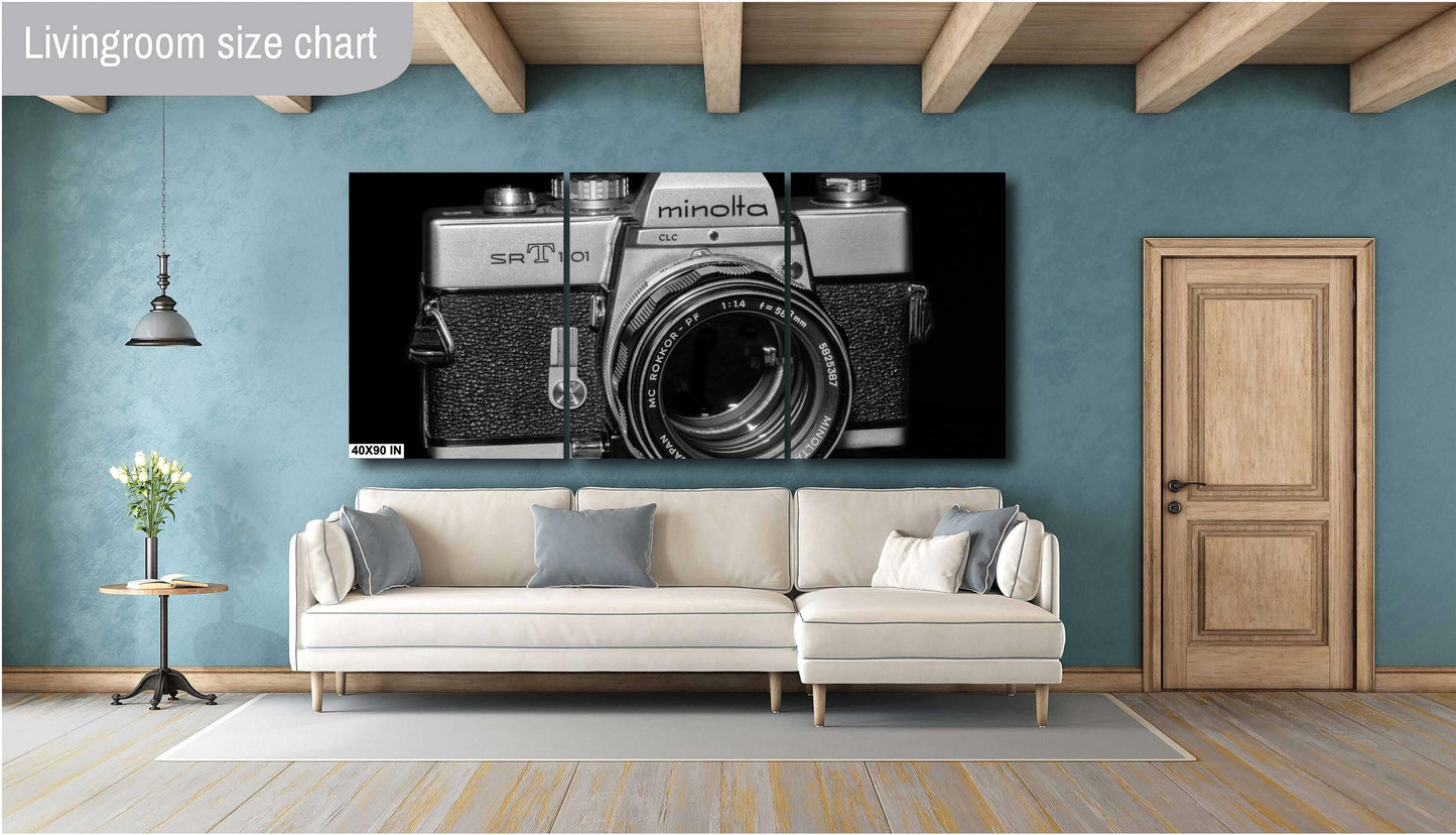 Minolta Camera B&W Photography Print - Premium Wall Decor on Photo Paper, Canvas, Acrylic, and Metal - High Quality Decor