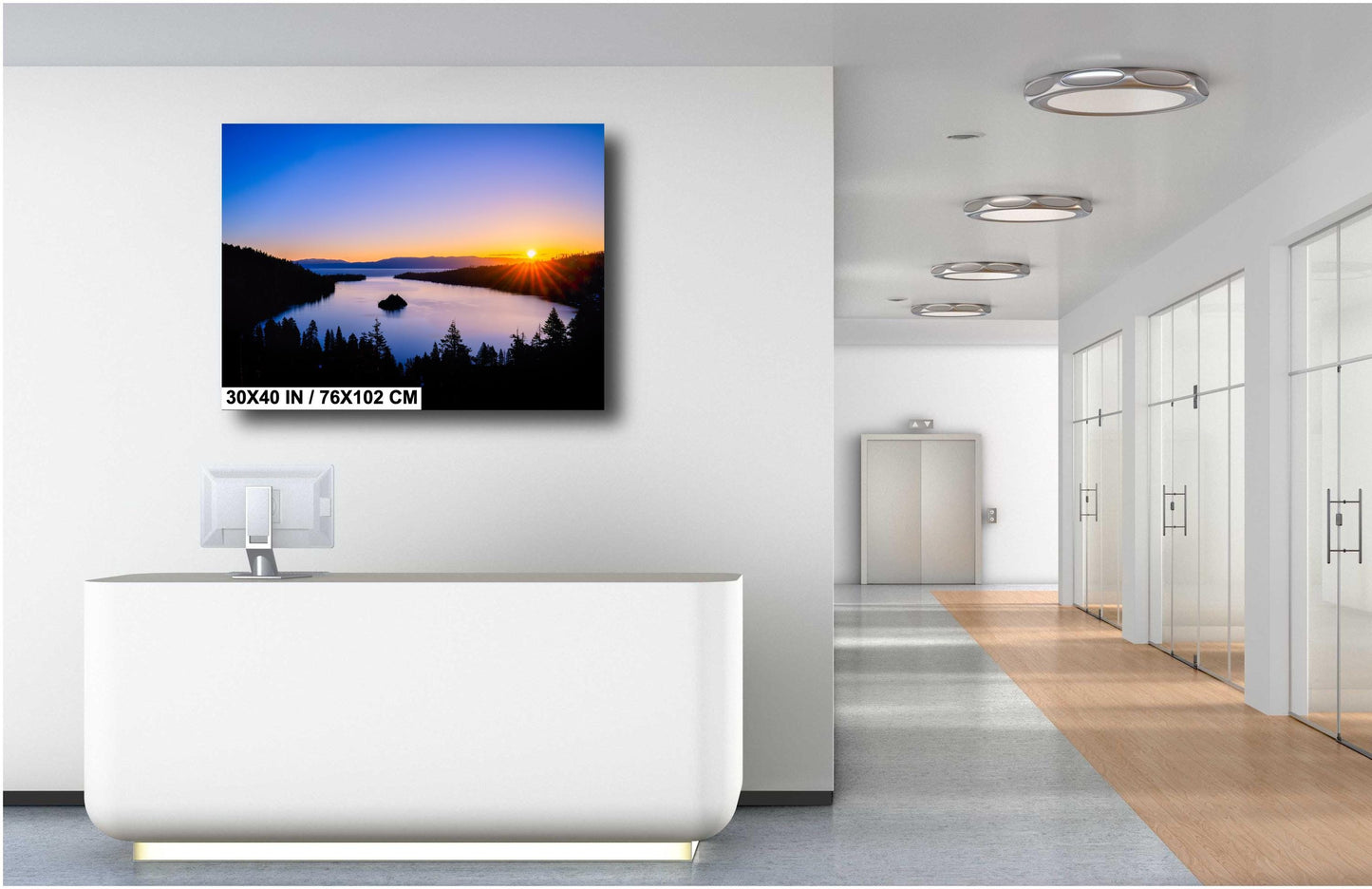 Emerald Bay Lake Tahoe Print - Real Photography Sunrise Over Fanette Island on Premium Photo Paper, Canvas, Acrylic or Metal Nature Print