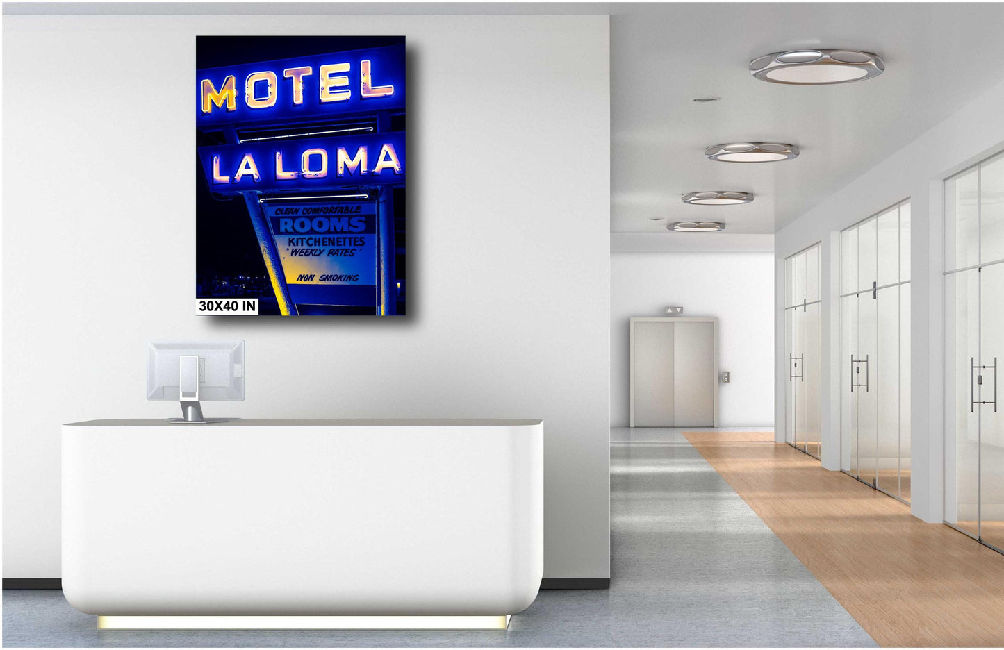 Motel Neon Sign Photograph | La Loma on Route 66 | Santa Rosa NM Photo Print on Paper, Canvas, Acrylic or Metal