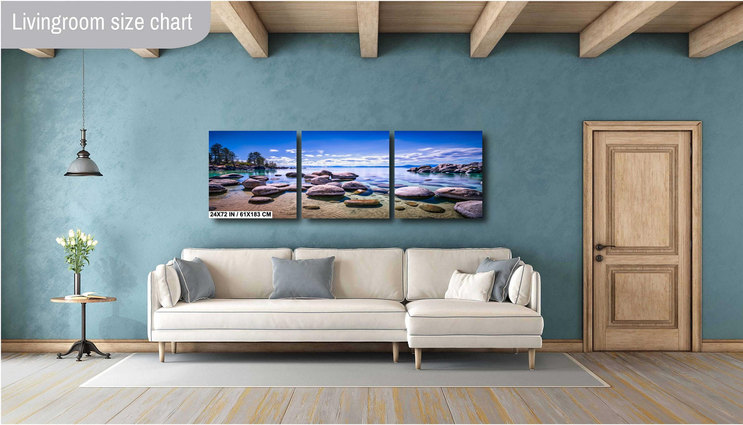 Lake Tahoe Print - Real Photo of Rocks at Sand Harbor State Park Wall Art on Canvas, Acrylic, Metal & Photo Paper - Nevada Photography Decor