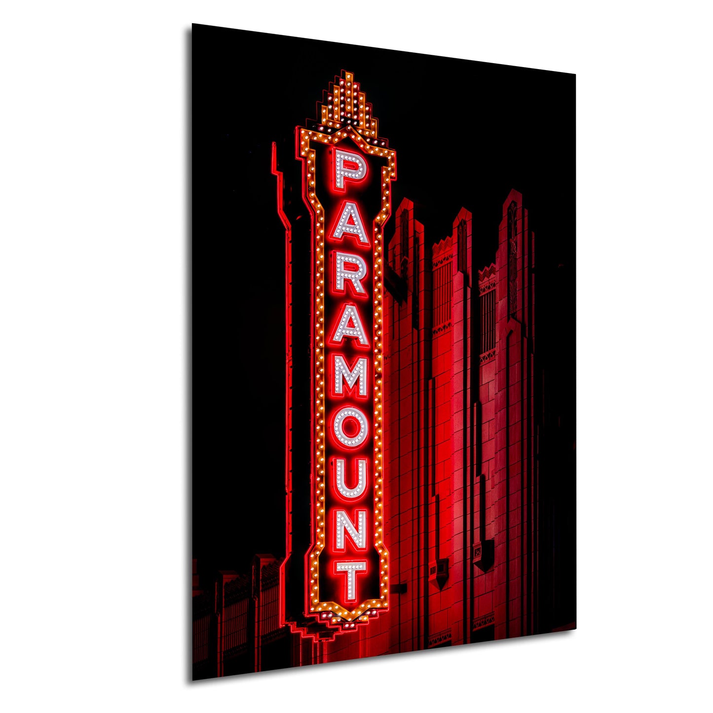 Movie Theater Wall Art - Paramount Theater Neon Sign | Historic 1932 Art Deco Cinema in Amarillo | Fine Photo Paper & Ready-to-Hang Canvas