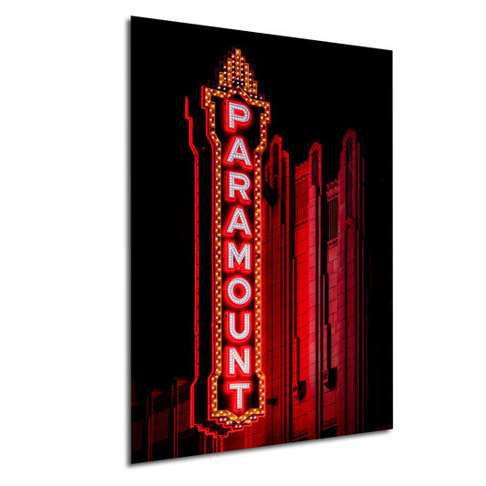 Movie Theater Wall Art - Paramount Theater Neon Sign | Historic 1932 Art Deco Cinema in Amarillo | Fine Photo Paper & Ready-to-Hang Canvas