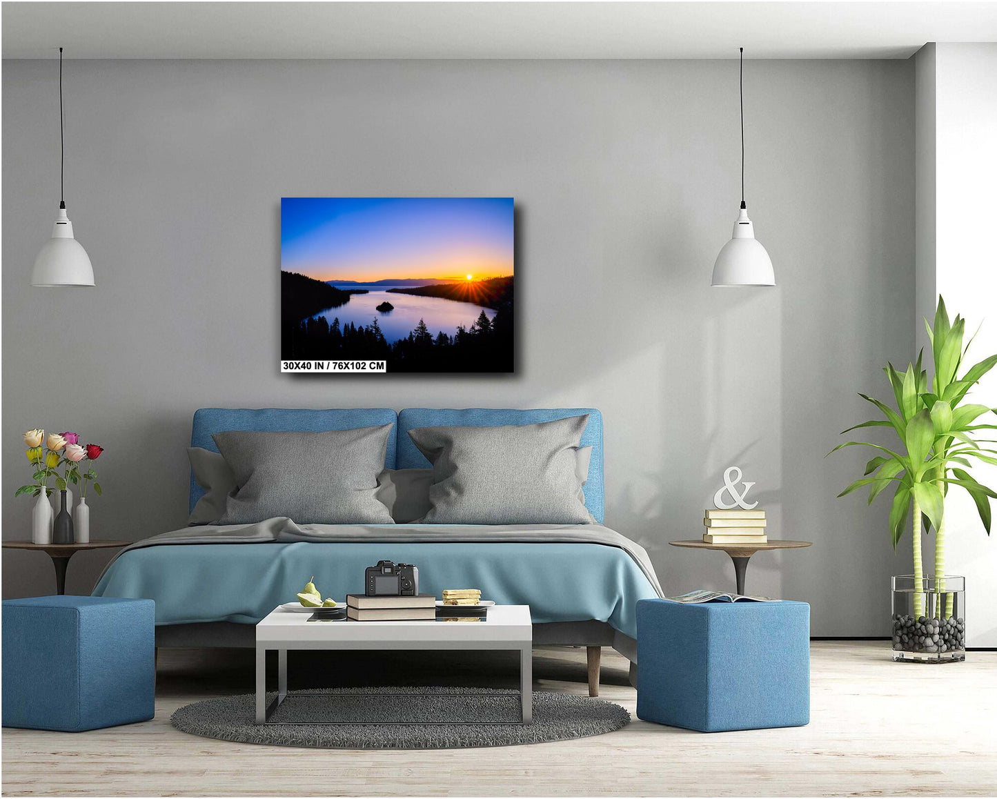 Emerald Bay Lake Tahoe Print - Real Photography Sunrise Over Fanette Island on Premium Photo Paper, Canvas, Acrylic or Metal Nature Print