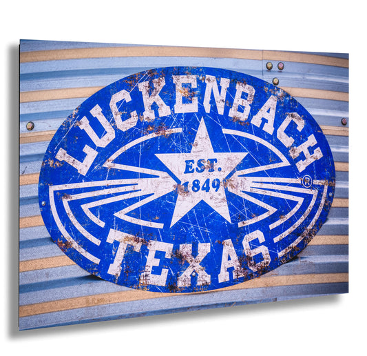 Luckenbach Texas Rustic Entrance Sign: Fine Art Print on Premium Photo Paper or Ready-to-Hang Canvas, Acrylic, or Metal