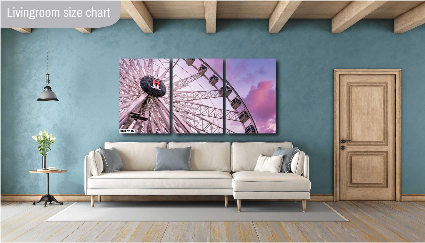 Houston Ferris Wheel Sunset Photography | Large Fine Art Print, Texas Rodeo Carnival Wall Decor for Home & Office