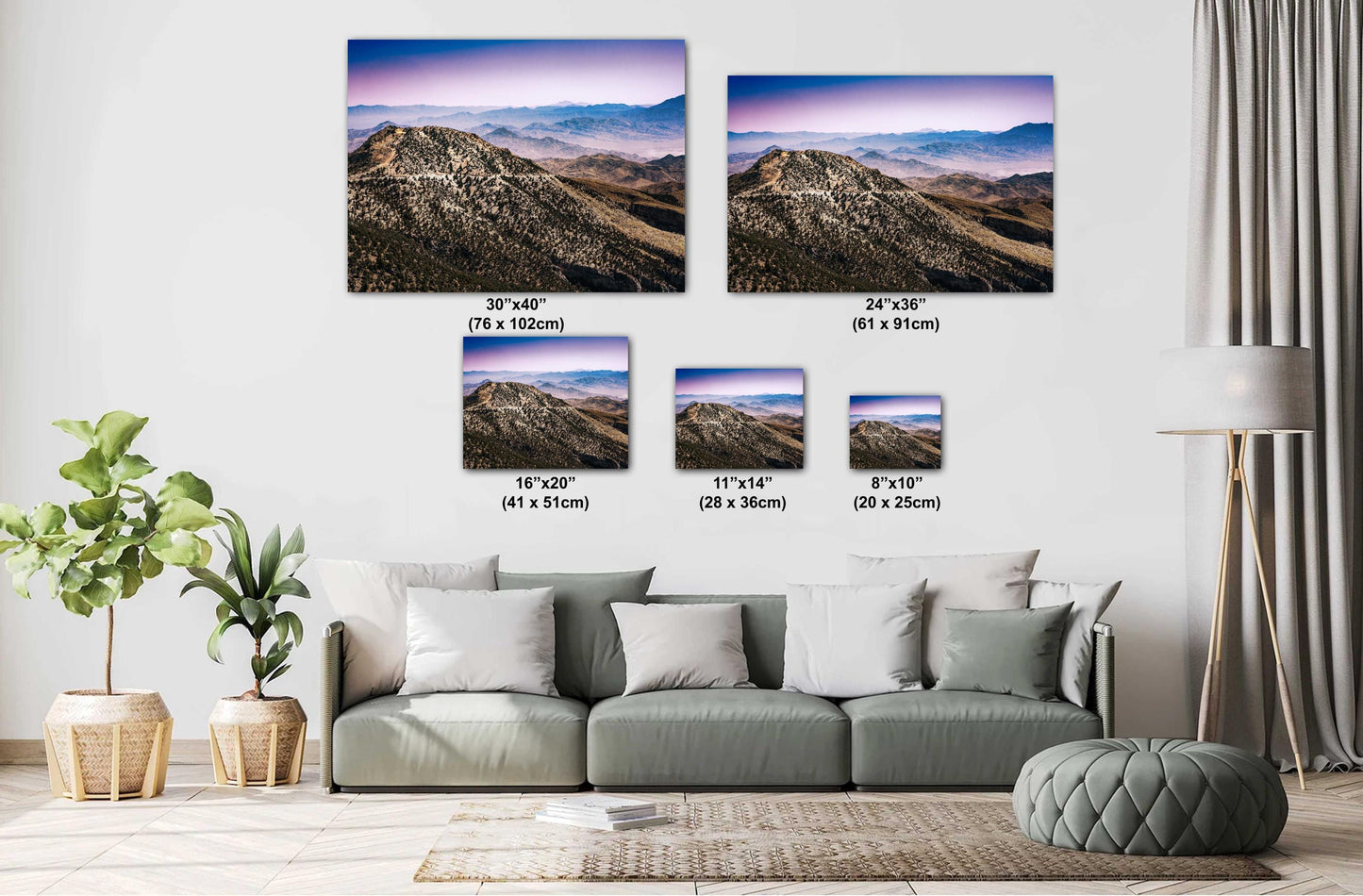 Desert Landscape Canvas: Nevada Mountains Wall Art for Home & Cabin Decor, Southwest Nature Photography, Rustic Room Decor