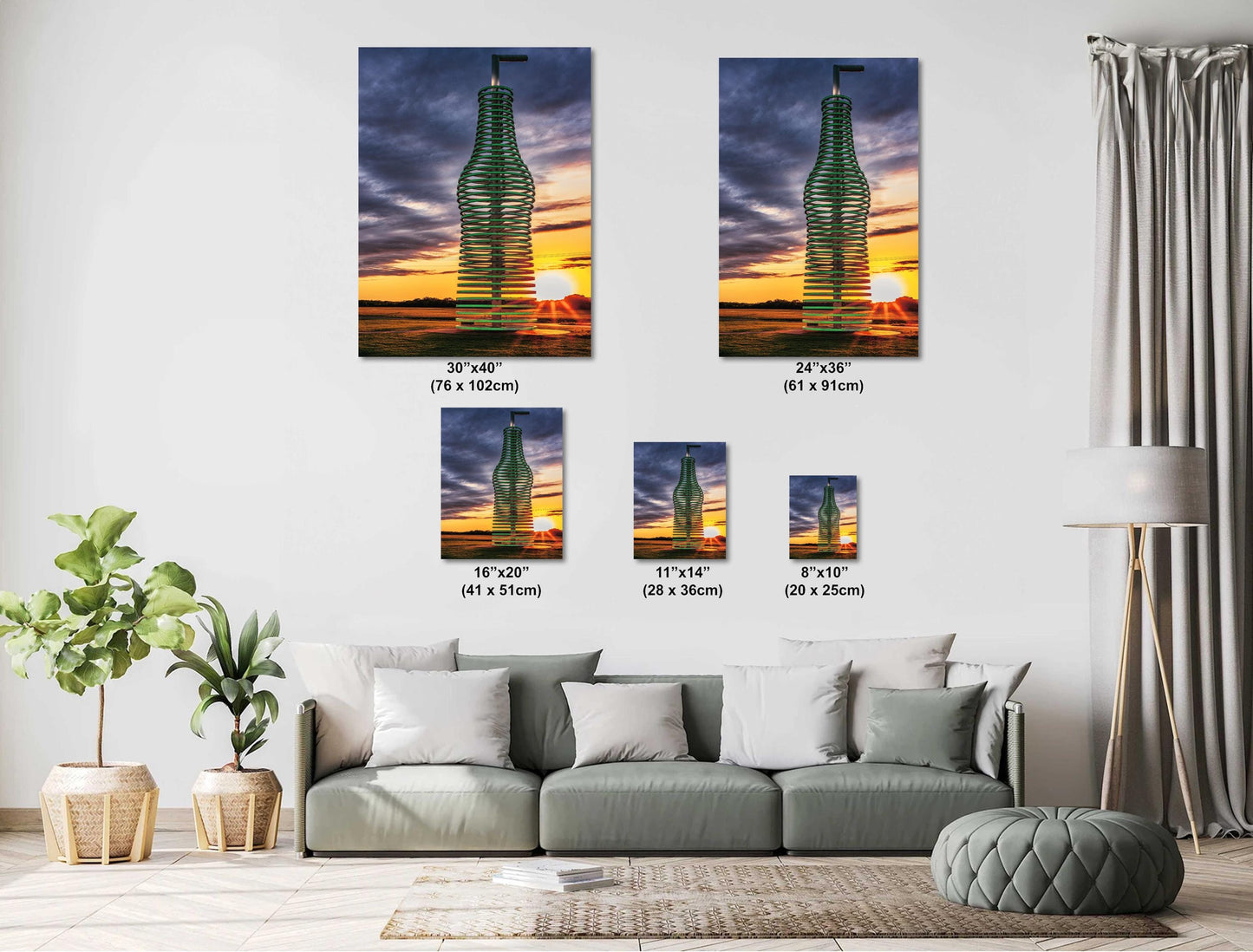 Pops 66 Soda Ranch Wall Art - Americana Route 66 Print, Coke Bottle, Oklahoma Sunset Art on Paper, Canvas & Metal