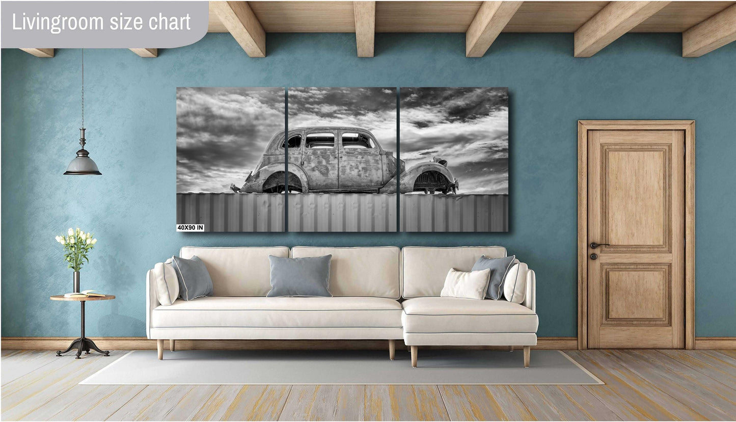 Vintage 1936 Business Sedan at a Junkyard in Yucca, Arizona: Fine Art Photography Print on Premium Photo Paper or Ready-to-Hang Canvas