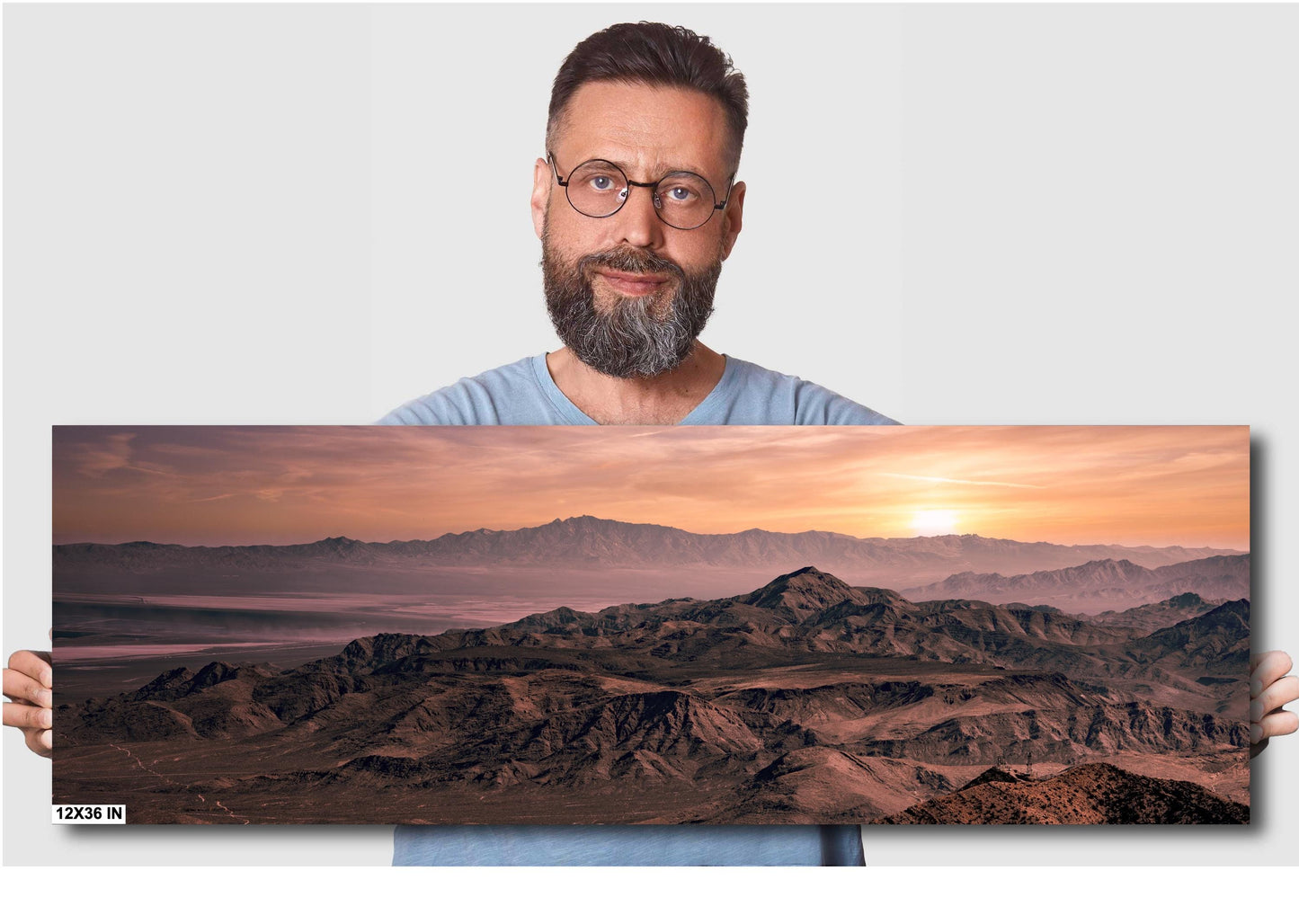Las Vegas Desert Sunset Canvas Print: Southwest Mountain Landscape Wall Art for Home Decor, Large Format Photography