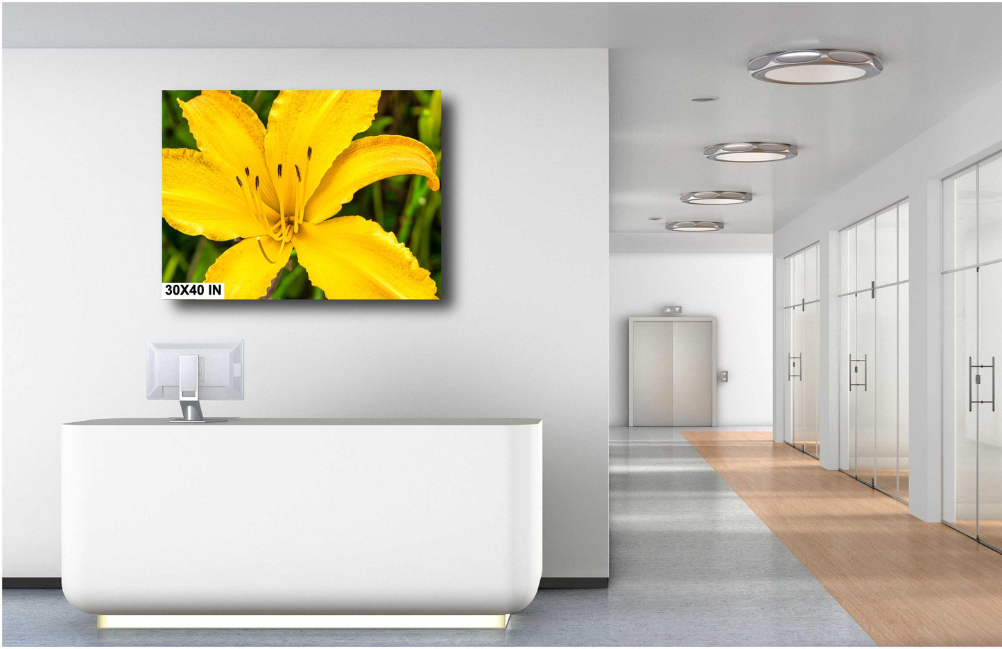Vibrant Yellow Day Lily Art Print: Petal Detail Close-Up Photo on Canvas, Metal & Fine Paper